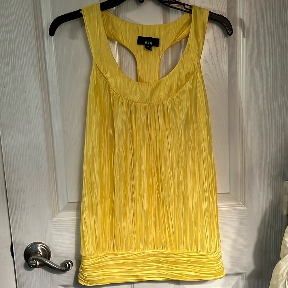 Yellow racer-back tank top